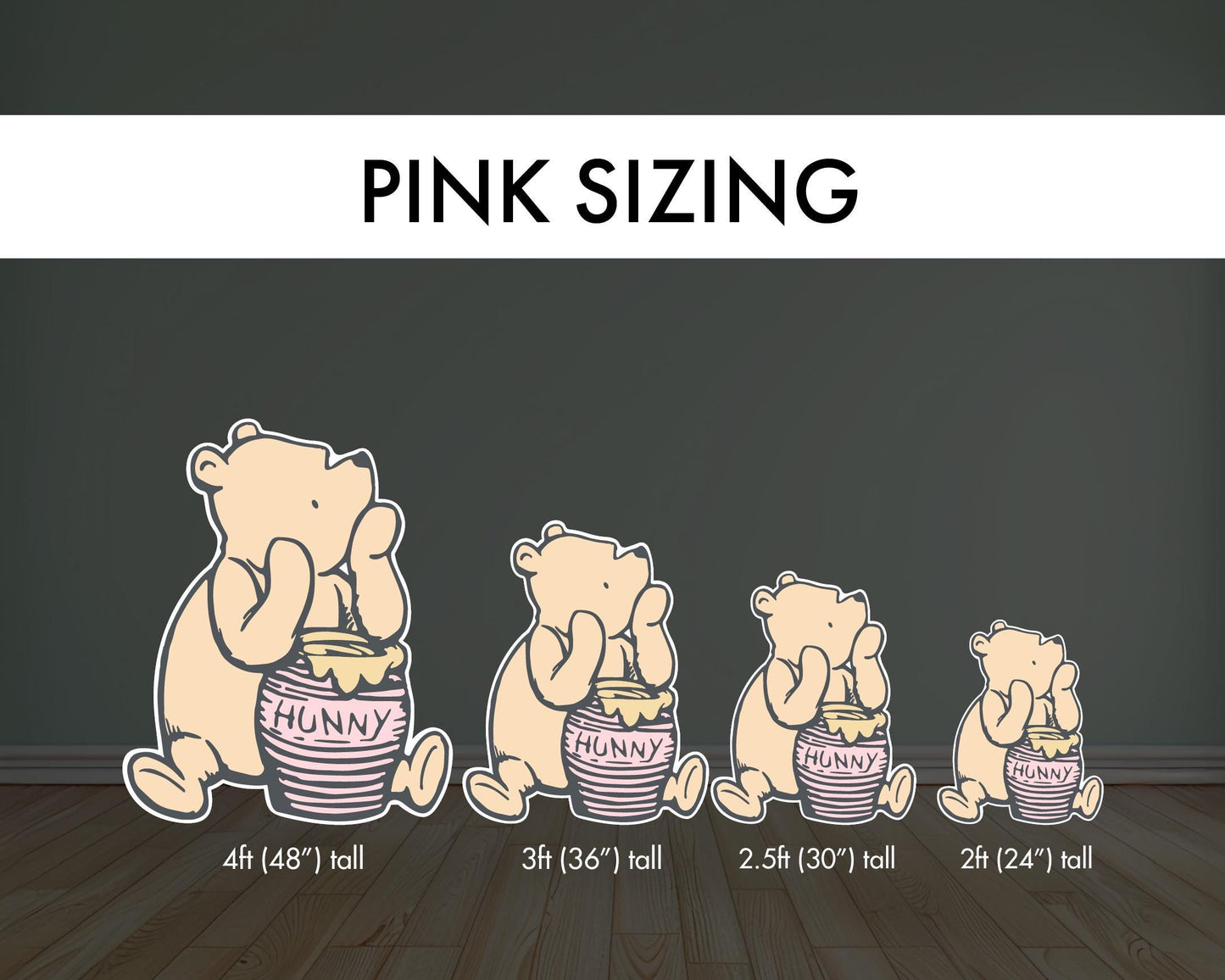 Pastel Classic bear winnie the pooh babyshower baby bear teddy bear decor, cutouts, lawn signs, yard sign, backdrop centerpieces, high res - EzCutoutz