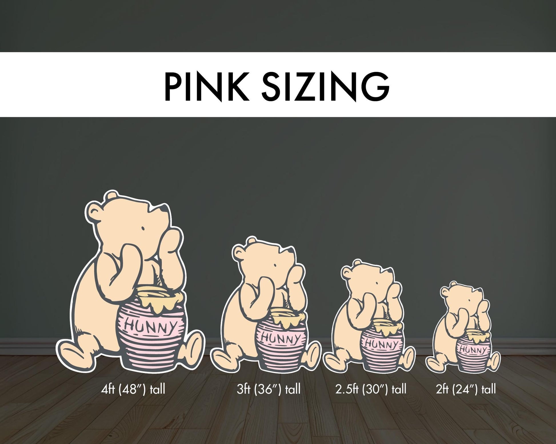 Pastel Classic bear winnie the pooh babyshower baby bear teddy bear decor, cutouts, lawn signs, yard sign, backdrop centerpieces, high res - EzCutoutz