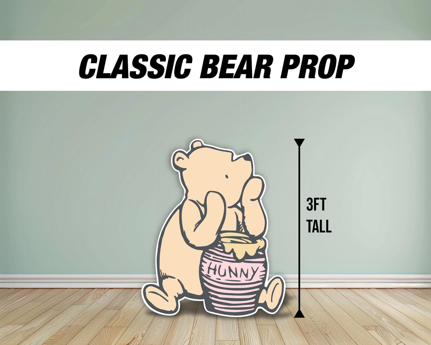Pastel Classic bear winnie the pooh babyshower baby bear teddy bear decor, cutouts, lawn signs, yard sign, backdrop centerpieces, high res - EzCutoutz