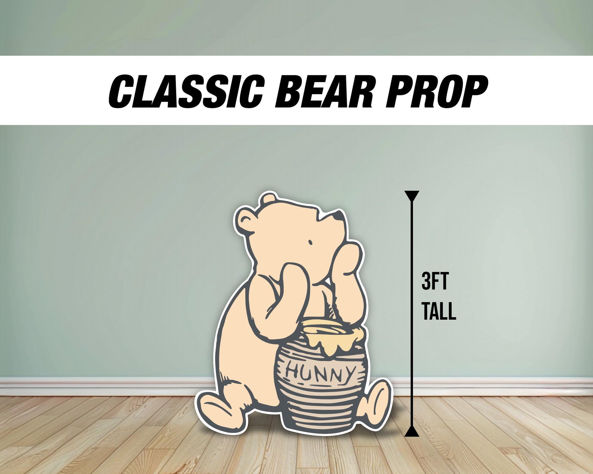 Pastel Classic bear winnie the pooh babyshower baby bear teddy bear decor, cutouts, lawn signs, yard sign, backdrop centerpieces, high res - EzCutoutz