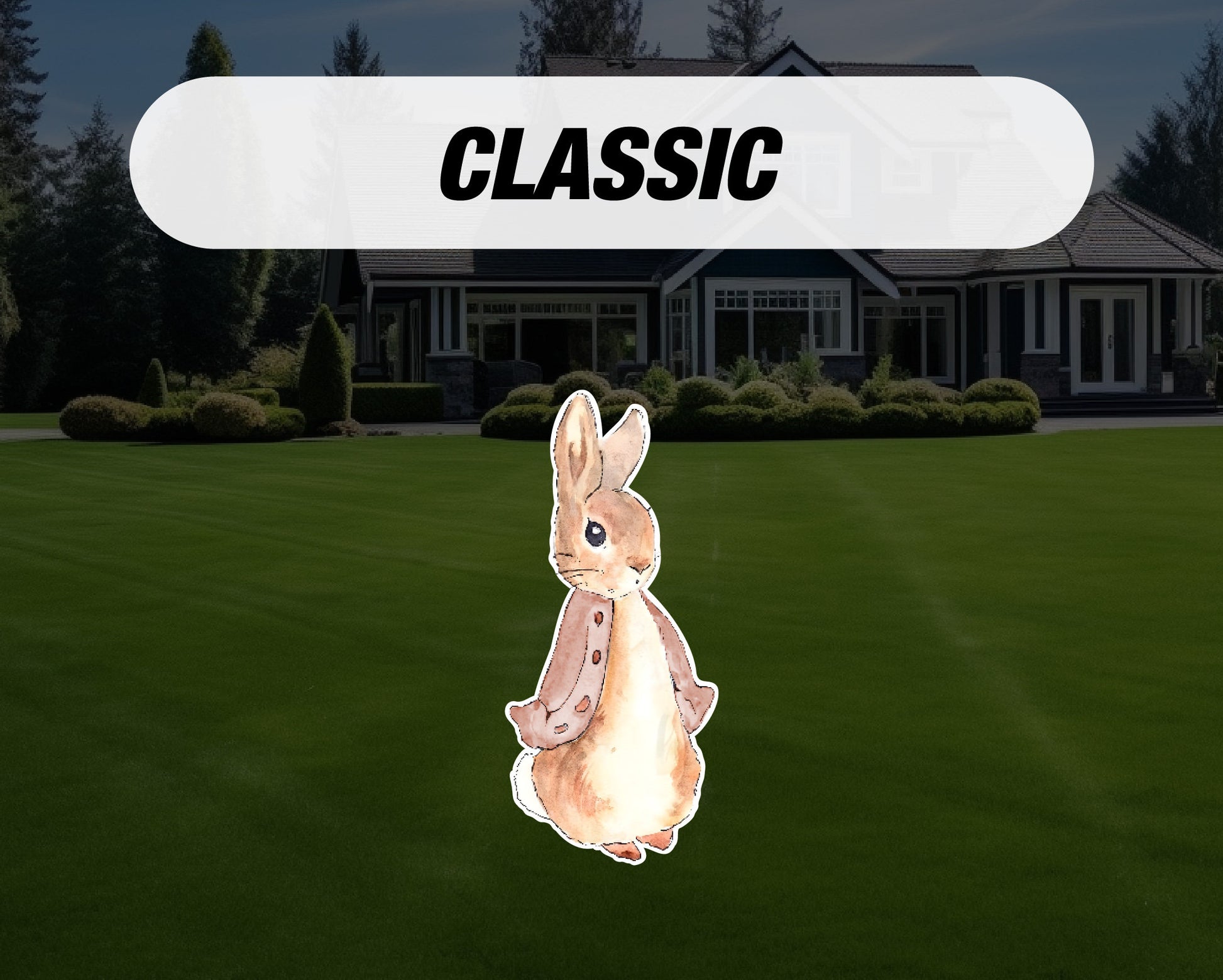 Rabbit Cutout Decoration, Rabbit baby shower decor, cutouts, lawn signs, yard sign, backdrop centerpieces, high res - EzCutoutz