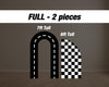 Road Arch backdrop with stands. two fast 2 curious Retro car, road backdrop, racing race event decoration Party Decor Rigid not fabric - EzCutoutz