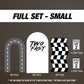 Two fast backdrop birthday with stands. 2 fast 2 curious Retro car, road backdrop, racing race event decoration Party Decor Rigid not fabric - EzCutoutz