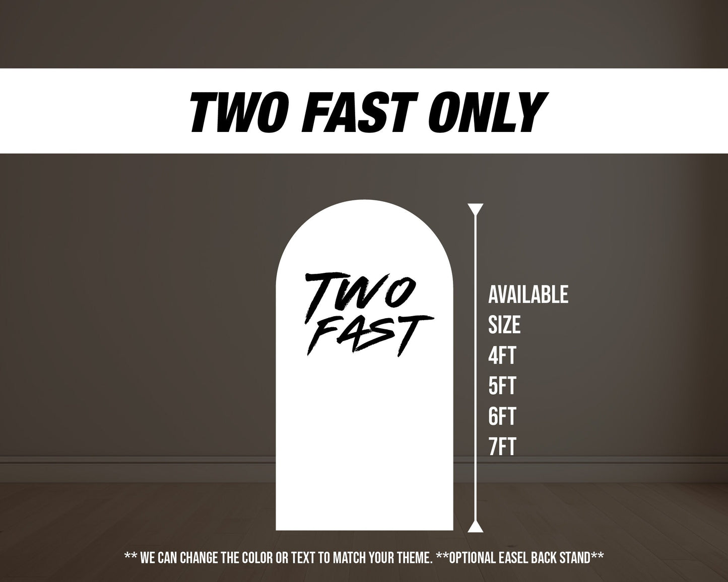 Two fast backdrop birthday with stands. 2 fast 2 curious Retro car, road backdrop, racing race event decoration Party Decor Rigid not fabric - EzCutoutz
