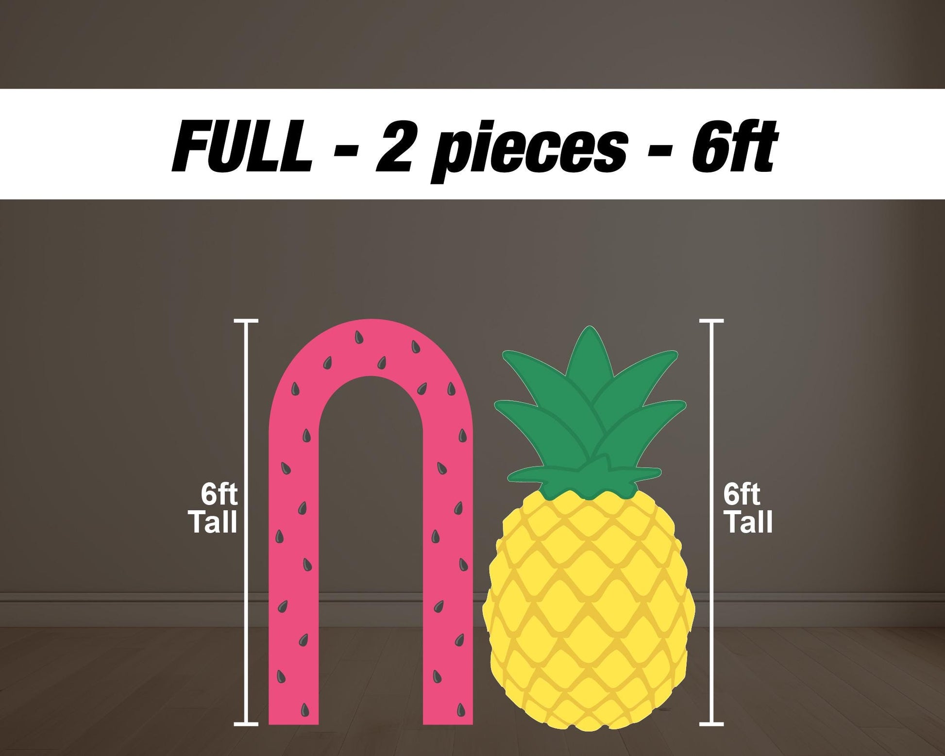 Watermelon backdrop with stands. Pineapple Backdrop, Frutti Tutti, Fruit Arch, event decoration Party Decor Rigid board, NOT FABRIC - EzCutoutz