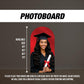 BIG Graduation Backdrop photo board, class of 2025 grad books, graduate photoboard, big photograph celebration rigid board with stands - EzCutoutz