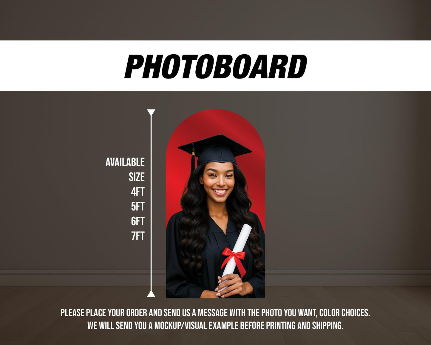 BIG Graduation Backdrop photo board, class of 2025 grad books, graduate photoboard, big photograph celebration rigid board with stands - EzCutoutz