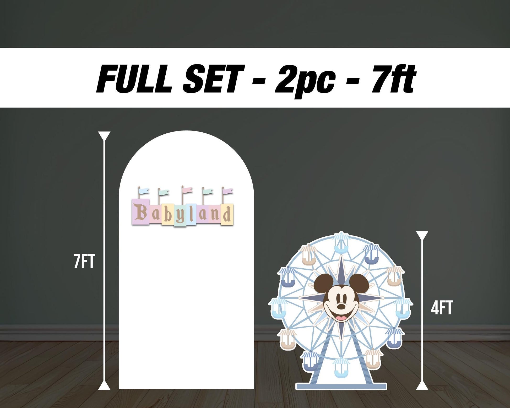 babyland backdrop babyshower ferris wheel sign decor Sketch Stand Up Prop standee, lawn signs, yard sign, backdrop, high res - EzCutoutz