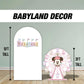 pink babyland backdrop babyshower ferris wheel sign decor Sketch Stand Up Prop standee, lawn signs, yard sign, backdrop, gold blue, high res - EzCutoutz
