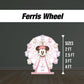 pink babyland backdrop babyshower ferris wheel sign decor Sketch Stand Up Prop standee, lawn signs, yard sign, backdrop, gold blue, high res - EzCutoutz