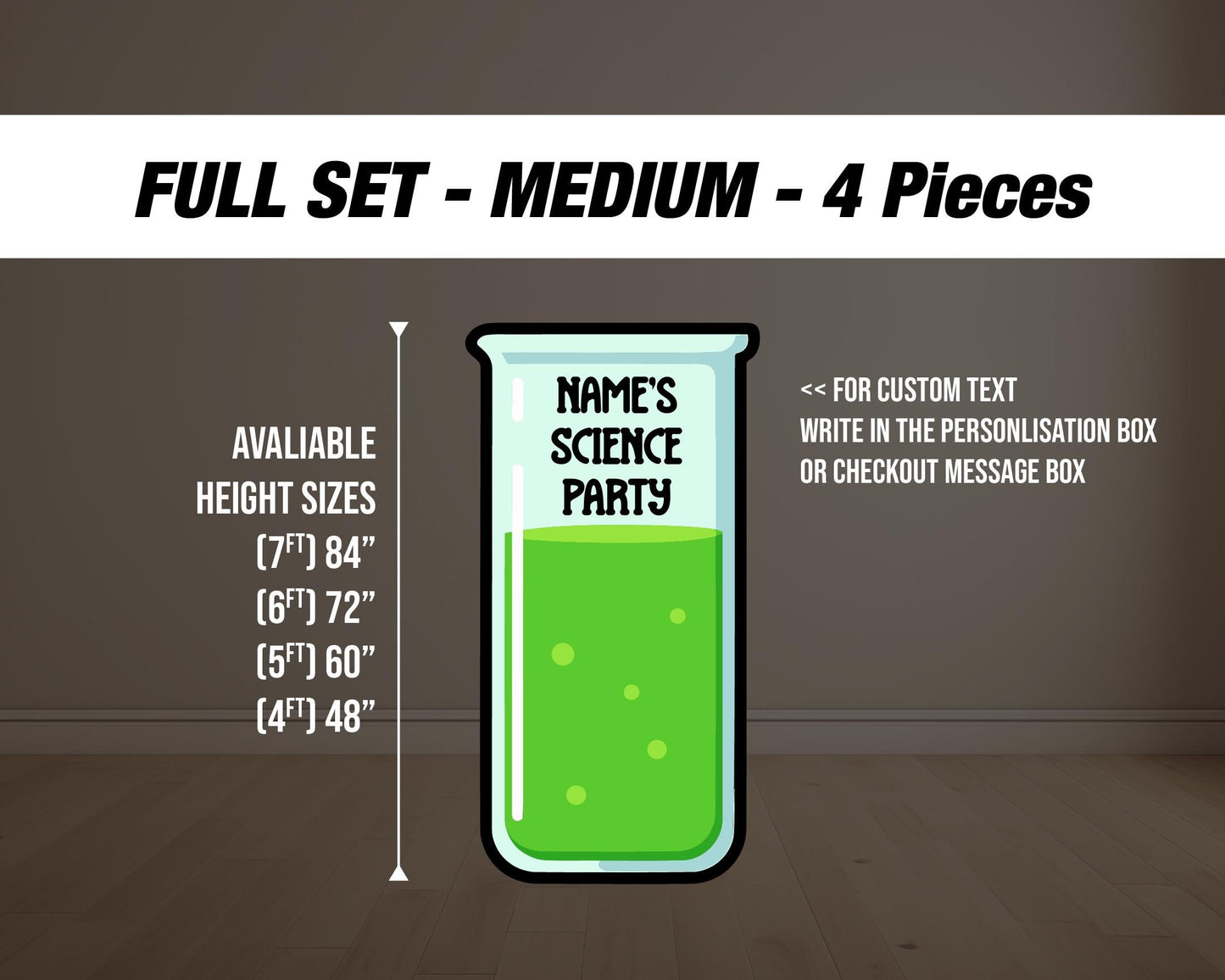 Science Lab party backdrop Props Mad Scientist Party decorations STEM party flask beaker props Panel Backdrop with stands cutout NOT fabric. - EzCutoutz