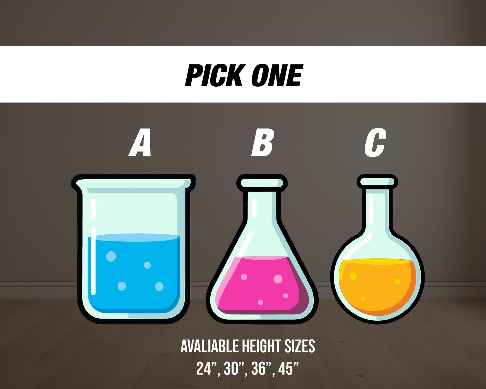 Science Lab party backdrop Props Mad Scientist Party decorations STEM party flask beaker props Panel Backdrop with stands cutout NOT fabric. - EzCutoutz