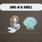 Mermaid Cutouts cute watercolor sea Cutouts centerpieces ocean animal standee, mermaid themed Party Decor, table toppers baby shower - EzCutoutz