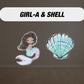 Mermaid Cutouts cute watercolor sea Cutouts centerpieces ocean animal standee, mermaid themed Party Decor, table toppers baby shower - EzCutoutz