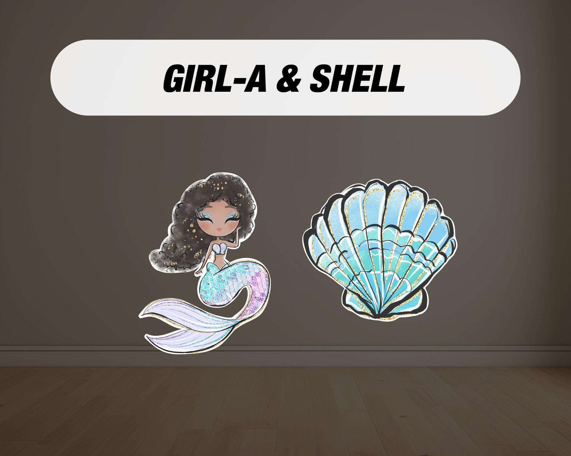 Mermaid Cutouts cute watercolor sea Cutouts centerpieces ocean animal standee, mermaid themed Party Decor, table toppers baby shower - EzCutoutz