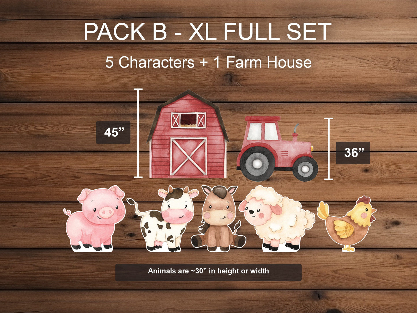 Farm Animal Cutouts cute watercolor farm Cutouts centerpieces farm animal standee, farm themed Party Decor, table toppers baby shower - EzCutoutz
