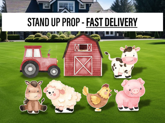 Farm Animal Cutouts cute watercolor farm Cutouts centerpieces farm animal standee, farm themed Party Decor, table toppers baby shower - EzCutoutz