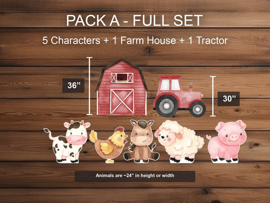 Farm Animal Cutouts cute watercolor farm Cutouts centerpieces farm animal standee, farm themed Party Decor, table toppers baby shower - EzCutoutz