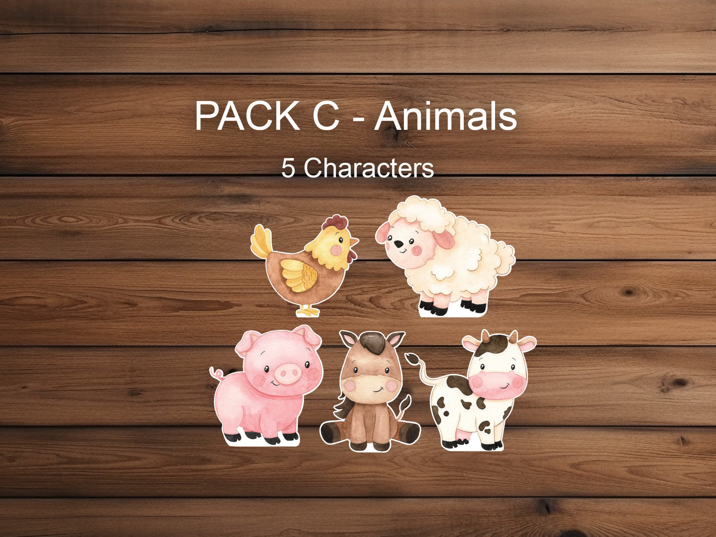 Farm Animal Cutouts cute watercolor farm Cutouts centerpieces farm animal standee, farm themed Party Decor, table toppers baby shower - EzCutoutz