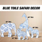 Blue Safari toile animal cutouts, props, Toile De Jouy, blue Baby Safari Watercolor decor, animal cutout, babyshower birthday party backdrop - EzCutoutz