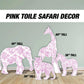 PINK Safari toile animal cutouts, props, Toile De Jouy, blue Baby Safari Watercolor decor, animal cutout, babyshower birthday party backdrop - EzCutoutz