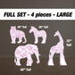 PINK Safari toile animal cutouts, props, Toile De Jouy, blue Baby Safari Watercolor decor, animal cutout, babyshower birthday party backdrop - EzCutoutz