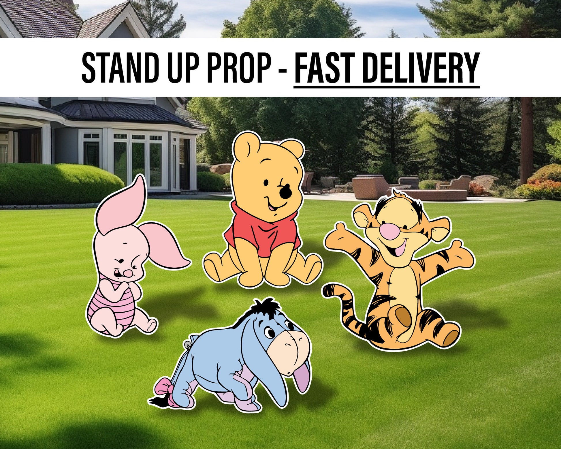 Baby classic bear set babyshower, Classic bear cutouts, lawn signs, yard sign, backdrop centerpieces, high res - EzCutoutz