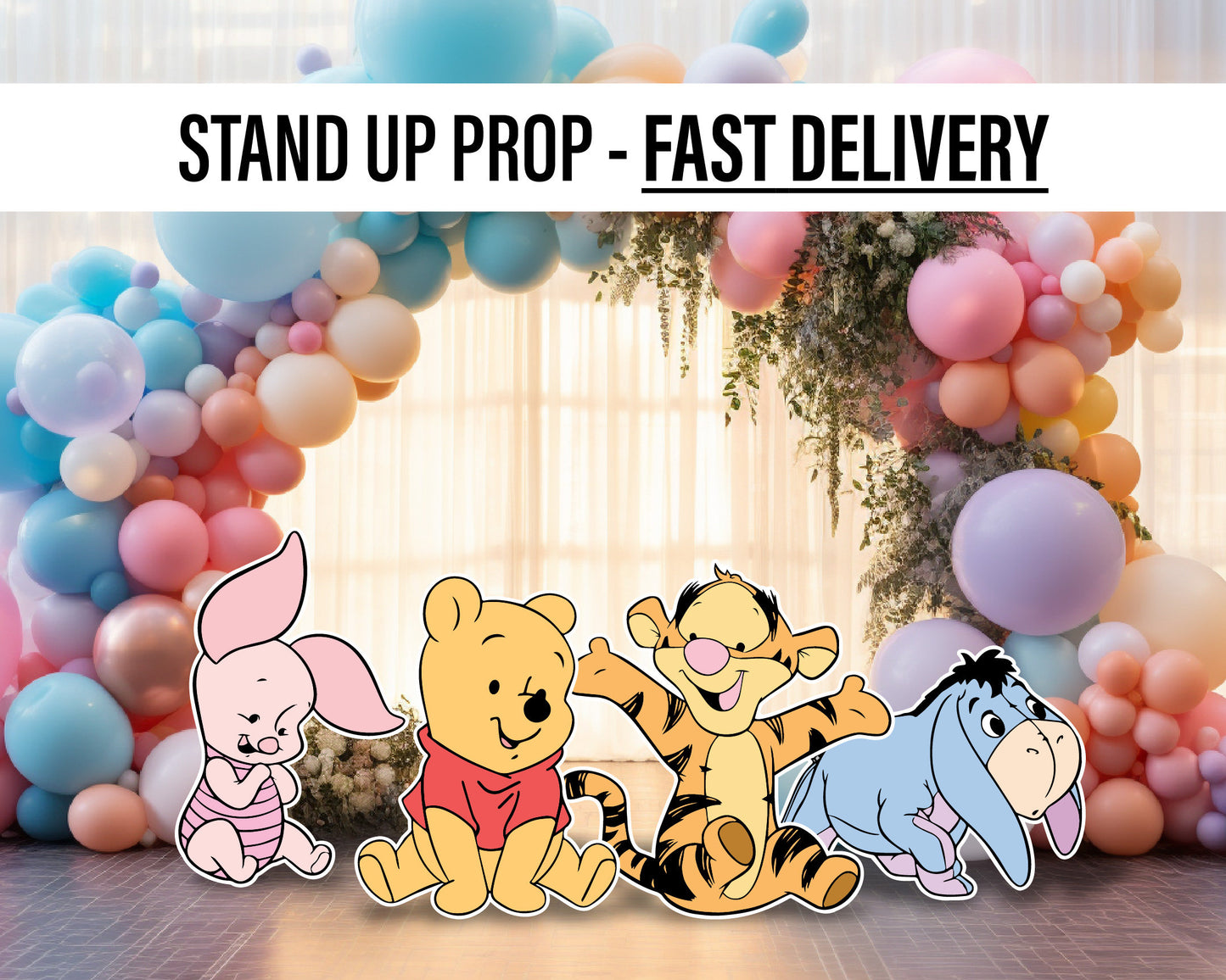 Baby winnie the pooh set babyshower, Classic bear, winnie the pooh decor, cutouts, lawn signs, yard sign, backdrop centerpieces, high res - EzCutoutz