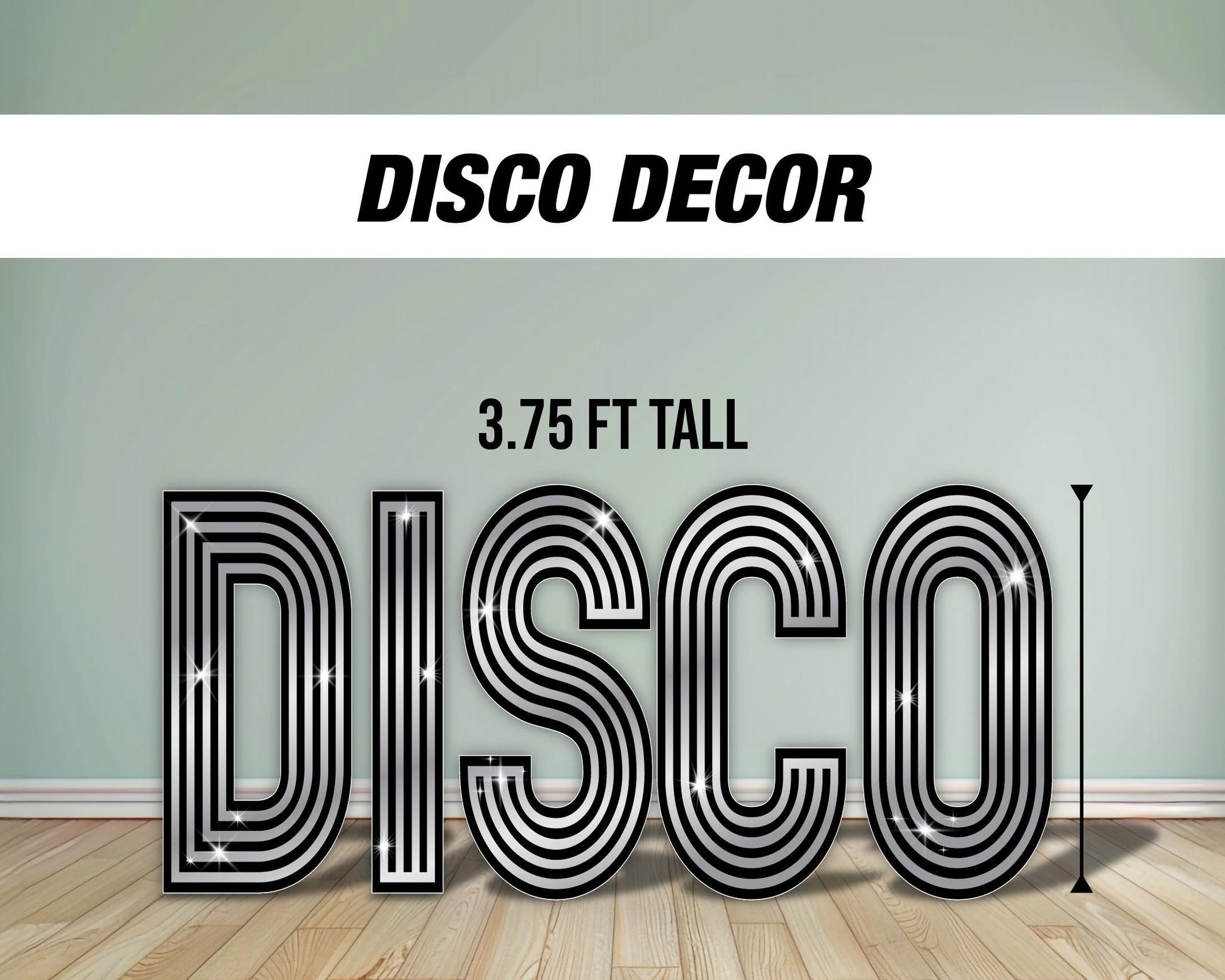 Disco letter cutout decor disco themed, 90s 80s party, groovy lawn signs, yard sign, backdrop centerpieces, high resolution coroplast - EzCutoutz