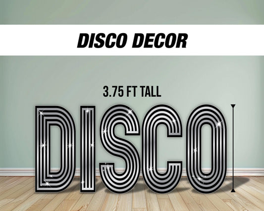 Disco letter cutout decor disco themed, 90s 80s party, groovy lawn signs, yard sign, backdrop centerpieces, high resolution coroplast - EzCutoutz