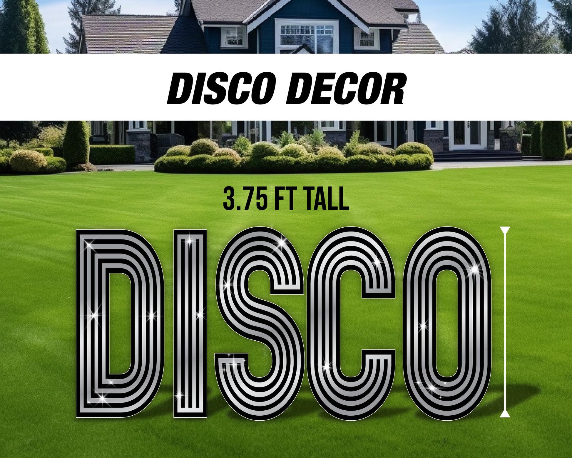 Disco letter cutout decor disco themed, 90s 80s party, groovy lawn signs, yard sign, backdrop centerpieces, high resolution coroplast - EzCutoutz