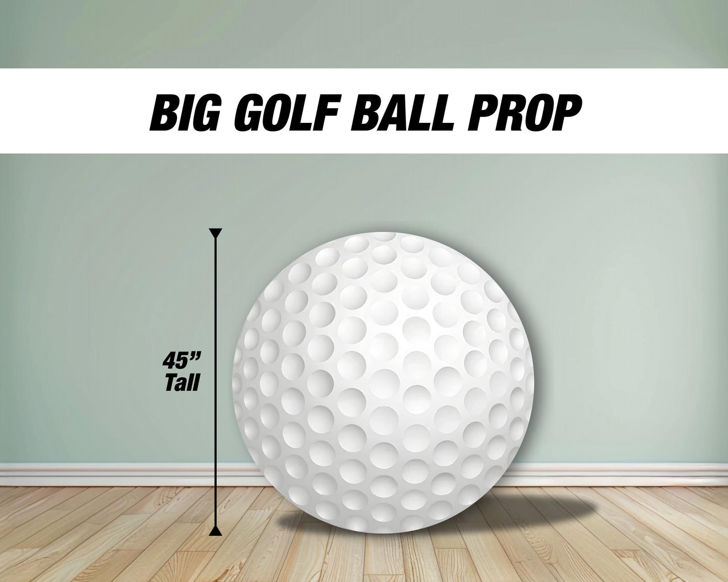 Big Golf Ball Prop Golf themed Panel Backdrop with stands, Golf Props, Golf party, golf ball, mastered backdrop, NOT fabric. 4mm coroplast - EzCutoutz