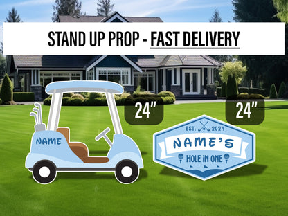 Baby blue golf cutout golf party birthday decor, cut out, lawn signs, yard sign, backdrop centerpieces, high res - EzCutoutz
