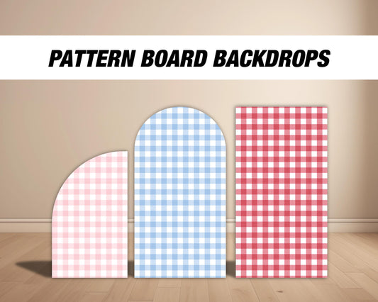 Pattern Panel Backdrop Gingham Pastel Plaid Flannel Backdrops with stands, NOT fabric. 4mm coroplast backdrop - EzCutoutz