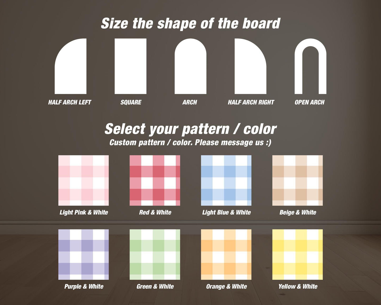 Pattern Panel Backdrop Gingham Pastel Plaid Flannel Backdrops with stands, NOT fabric. 4mm coroplast backdrop - EzCutoutz