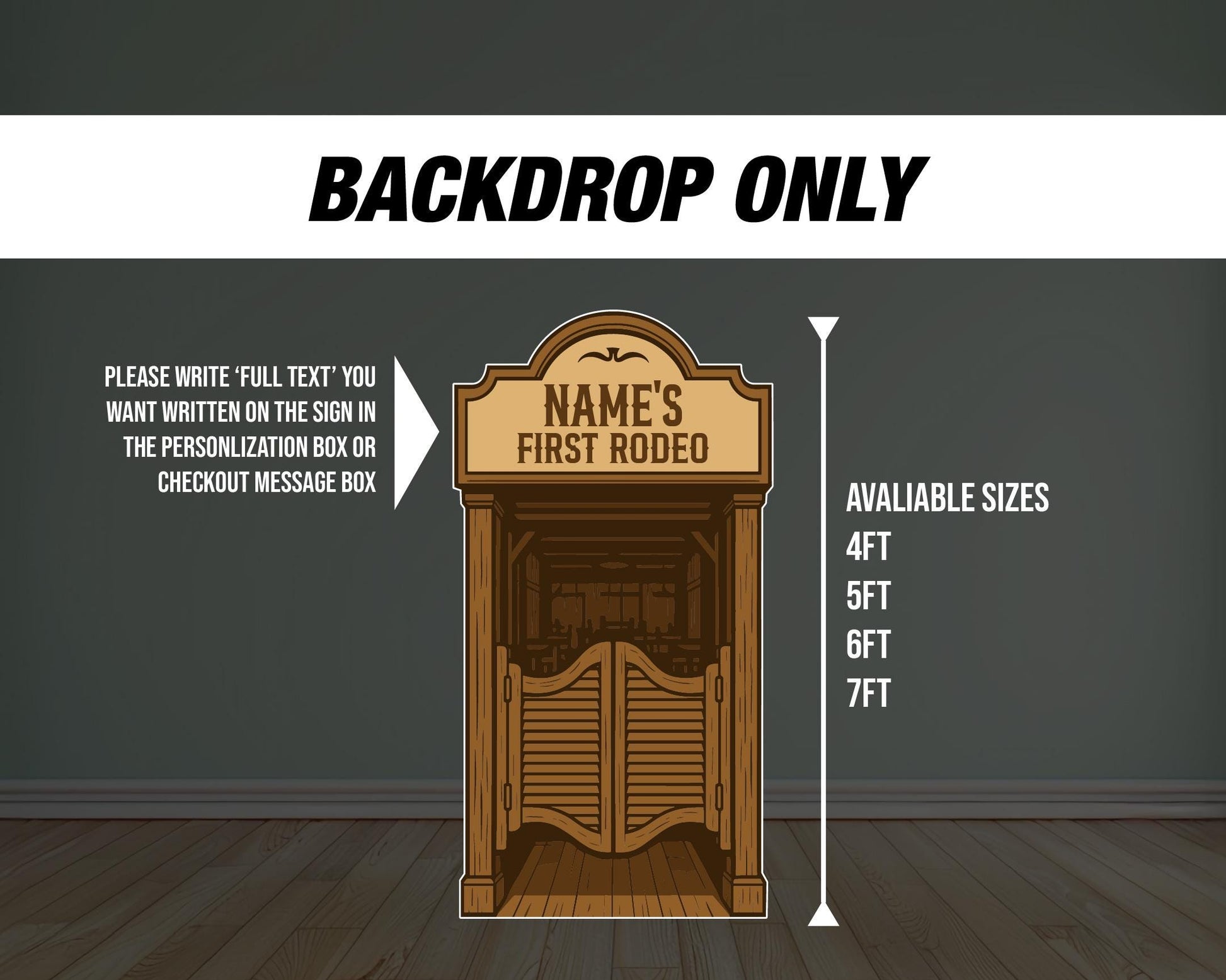 Rodeo Backdrop with stands. First Rodeo, Cowboy Cowgirl birthday party, rodeo themed event decoration Lightweight Portable Board not fabric. - EzCutoutz