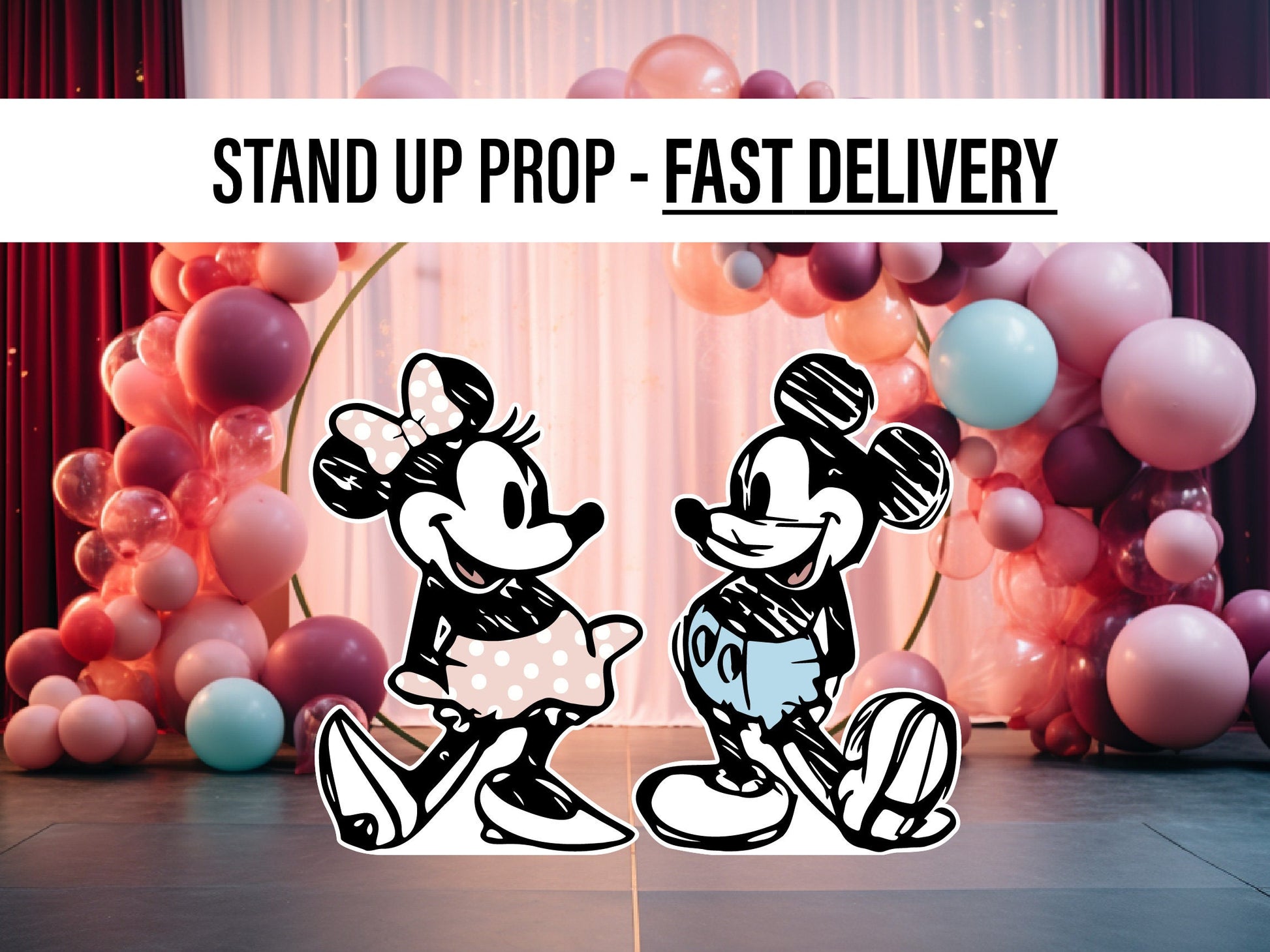 Sketch Mouse Cutout babyshower, Sketch Stand Up Prop standee, lawn signs, yard sign, backdrop centerpieces, high res - EzCutoutz