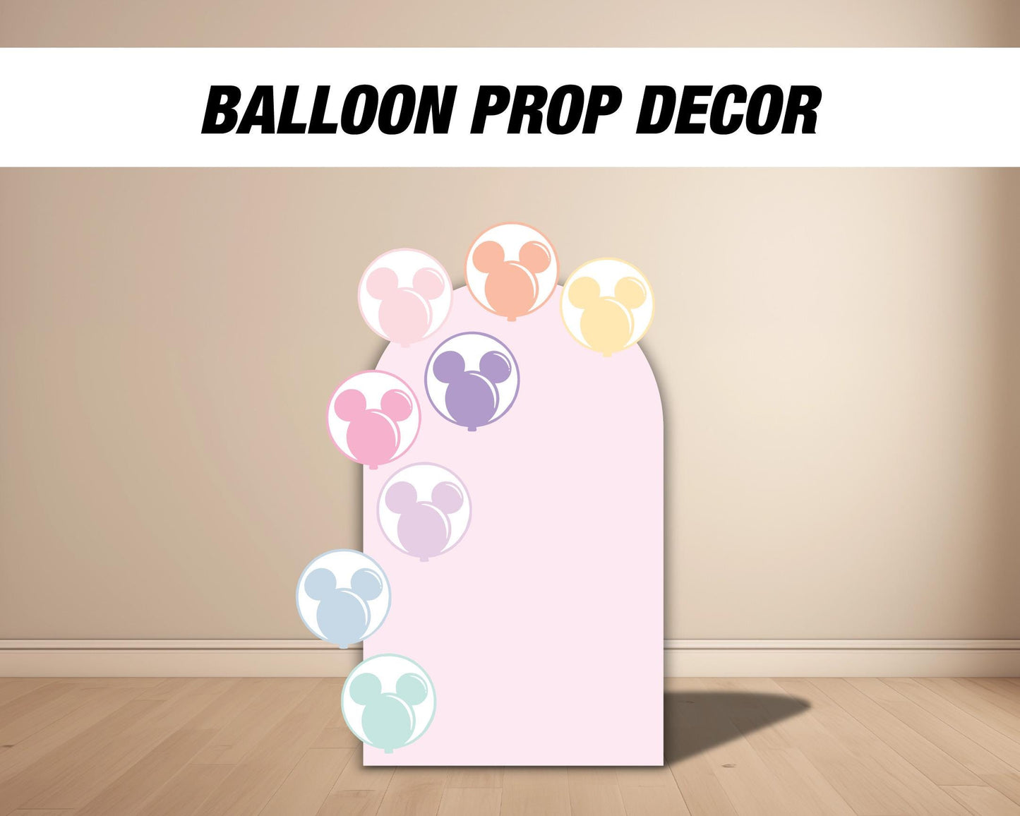 Pastel Mickey Balloons, Balloon Birthday Party Cutout Decoration, High resolution print, yard sign, lawn sign, backdrop, centerpieces - EzCutoutz