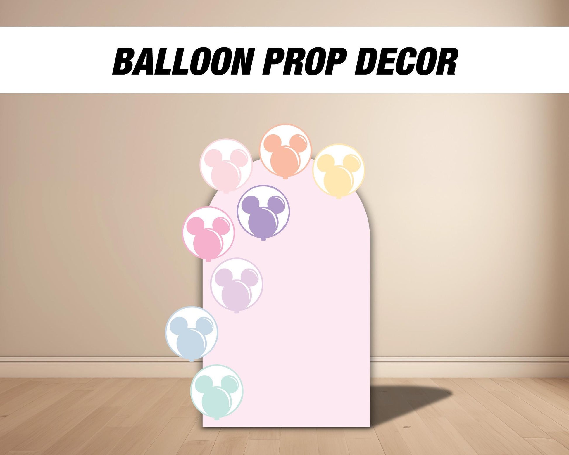 Pastel Mickey Balloons, Balloon Birthday Party Cutout Decoration, High resolution print, yard sign, lawn sign, backdrop, centerpieces - EzCutoutz