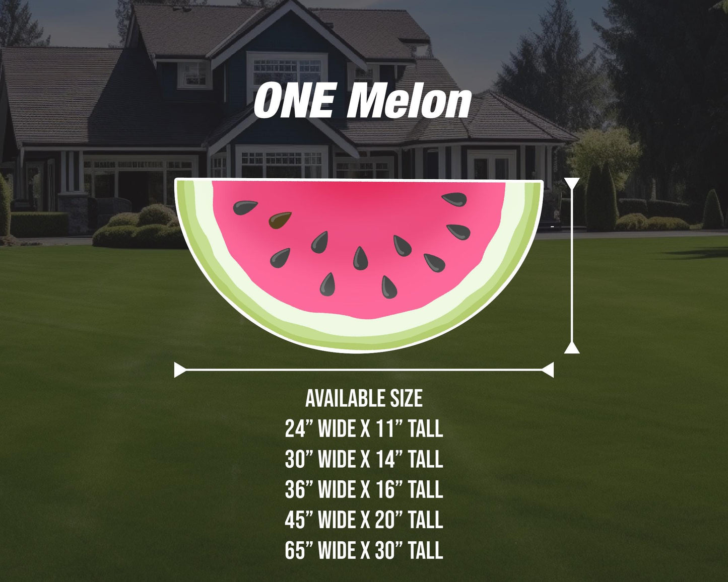 One Melon watermelon cutout, One in a melon yard sign, lawn sign, Frutti Tutti, birthday party event decoration Decor - EzCutoutz