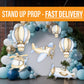 How Time Flies Birthday watercolor airplane cutout decorations babyshower airplane hotair balloon, lawn yard sign, backdrop centerpieces - EzCutoutz