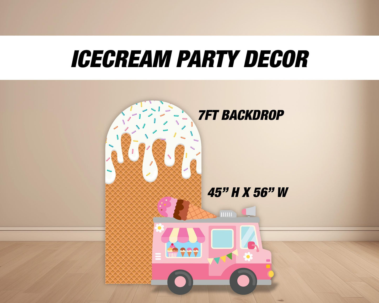Icecream Backdrop Icecream Truck prop cutout sign, desserts prop, First scoop, two scoops, cutouts, sweets event sign, backdrop centerpieces - EzCutoutz