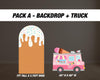 Icecream Backdrop Icecream Truck prop cutout sign, desserts prop, First scoop, two scoops, cutouts, sweets event sign, backdrop centerpieces - EzCutoutz
