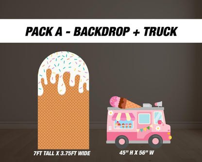 Icecream Backdrop Icecream Truck prop cutout sign, desserts prop, First scoop, two scoops, cutouts, sweets event sign, backdrop centerpieces - EzCutoutz