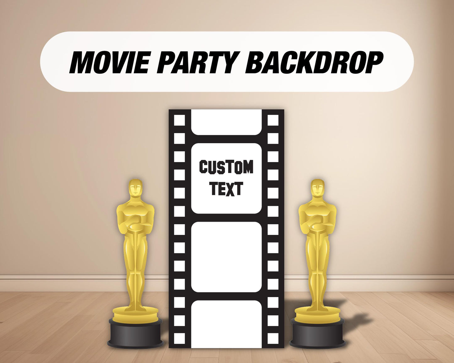 Movie Party Backdrop, Movie Night Backdrops with stands, NOT fabric. 4mm coroplast backdrop - EzCutoutz