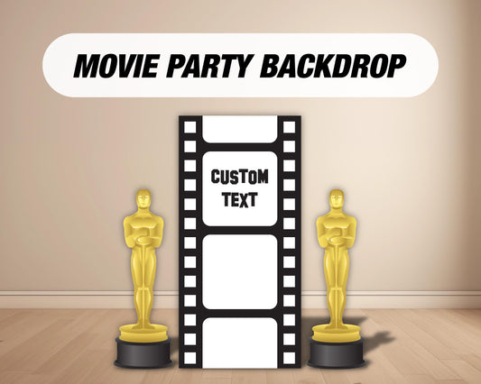 Movie Party Backdrop, Movie Night Backdrops with stands, NOT fabric. 4mm coroplast backdrop - EzCutoutz
