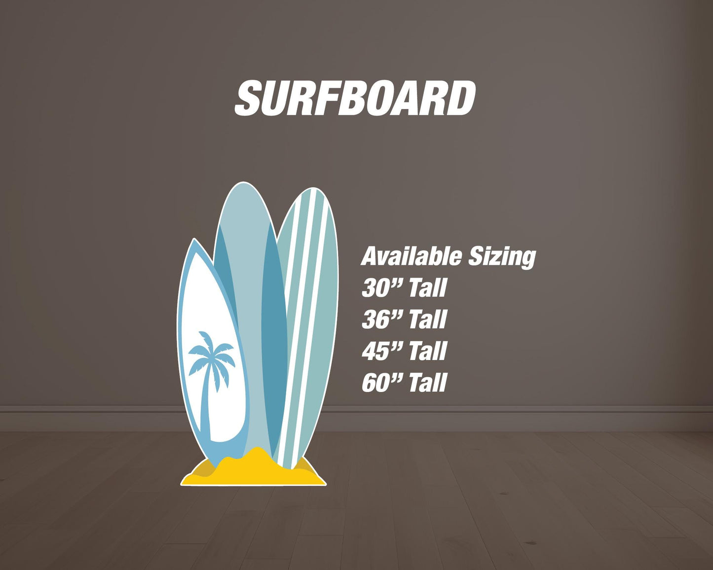 The BIG ONE Backdrop Props beach party Surf party themed Panel Backdrop with stands, Summer themed, big wave, groovy van, NOT fabric. - EzCutoutz