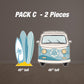 The BIG ONE Backdrop Props beach party Surf party themed Panel Backdrop with stands, Summer themed, big wave, groovy van, NOT fabric. - EzCutoutz