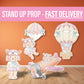 aviator bear Time Flies Decor Cute Bear Airplane parachute Cutout, party decoration, cutouts, lawn signs, yard signs, backdrop centerpieces - EzCutoutz