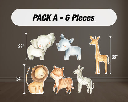 Wild One Safari Watercolor Cutout decoration, Wild one safari babyshower decor party, cutouts, yard signs, yard signs, backdrop centerpieces - EzCutoutz